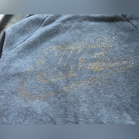Rare! Nike rally jogger (xs) & zip hoodie (s) set Heathered grey & metallic gold - Picture 7 of 16